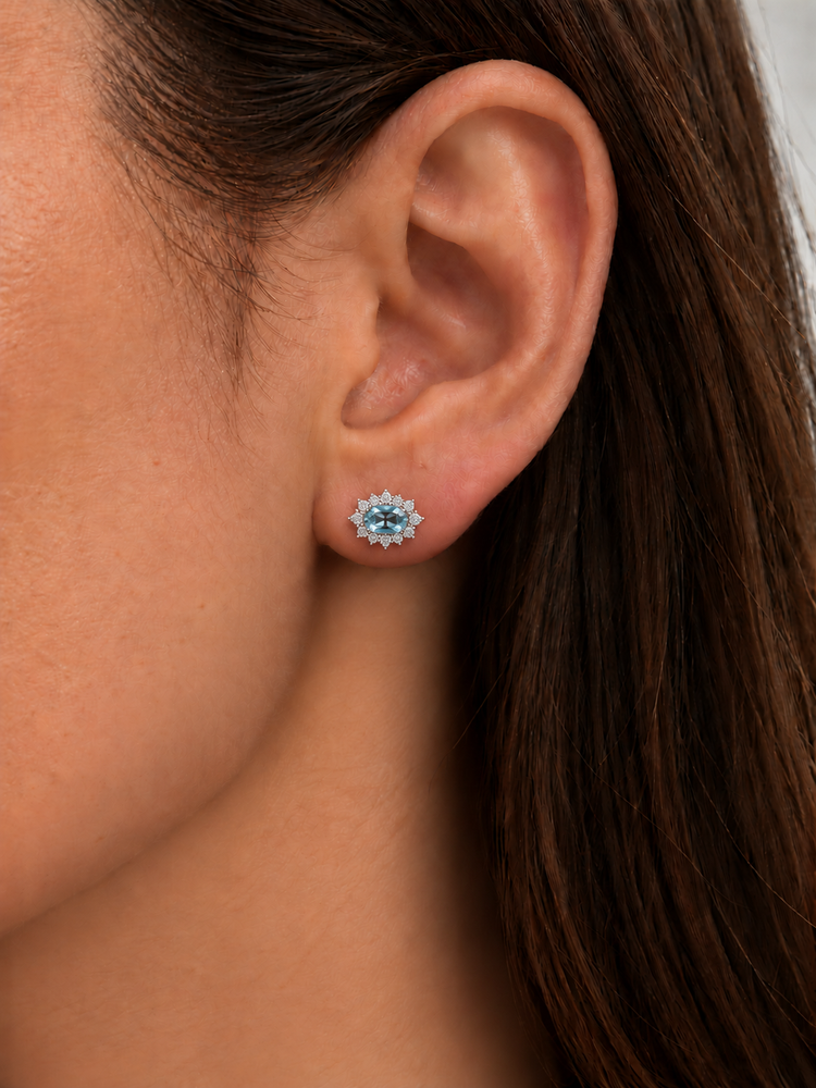 Aretes Aguamarina Diamantes