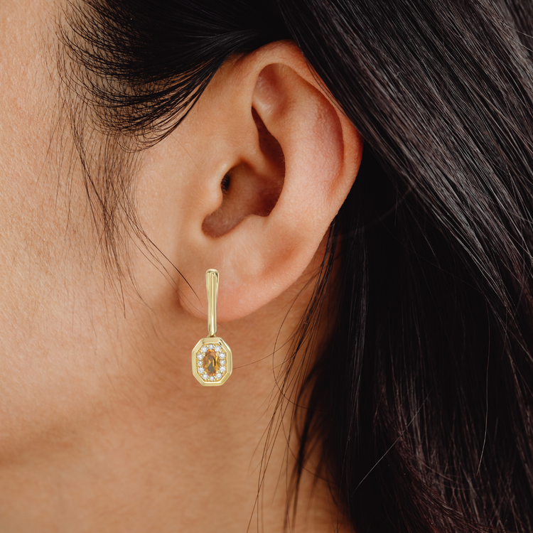 Aretes Colgantes Citrina