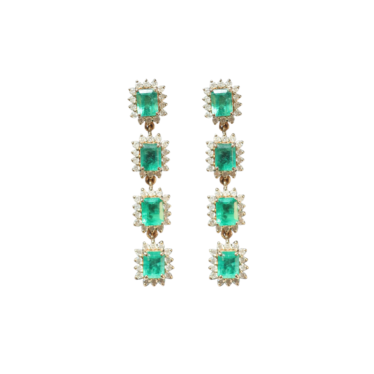 Aretes Largos de Esmeralda
