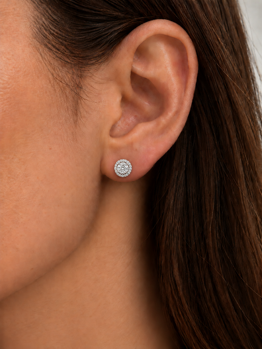 Aretes Diamante Halo