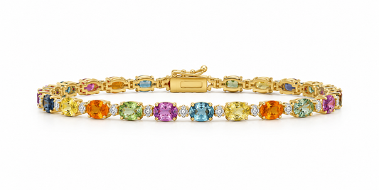 Tennis Bracelet Zafiros Rainbow Diamantes