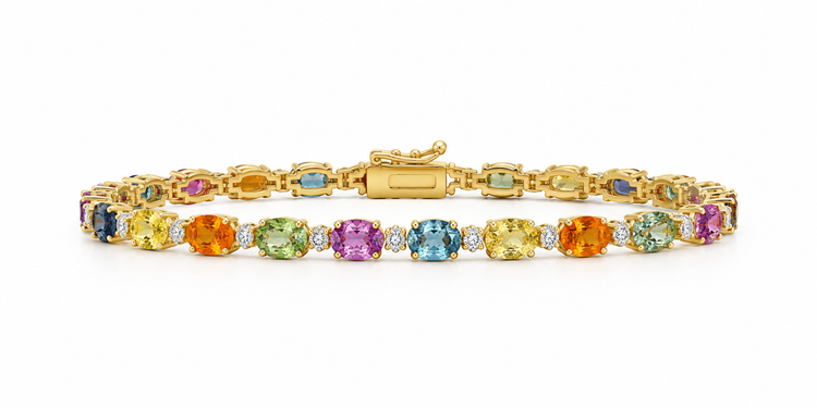 Tennis Bracelet Zafiros Rainbow Diamantes
