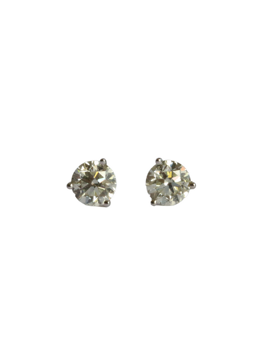 Aretes de diamantes de 1.25 ct en oro blanco