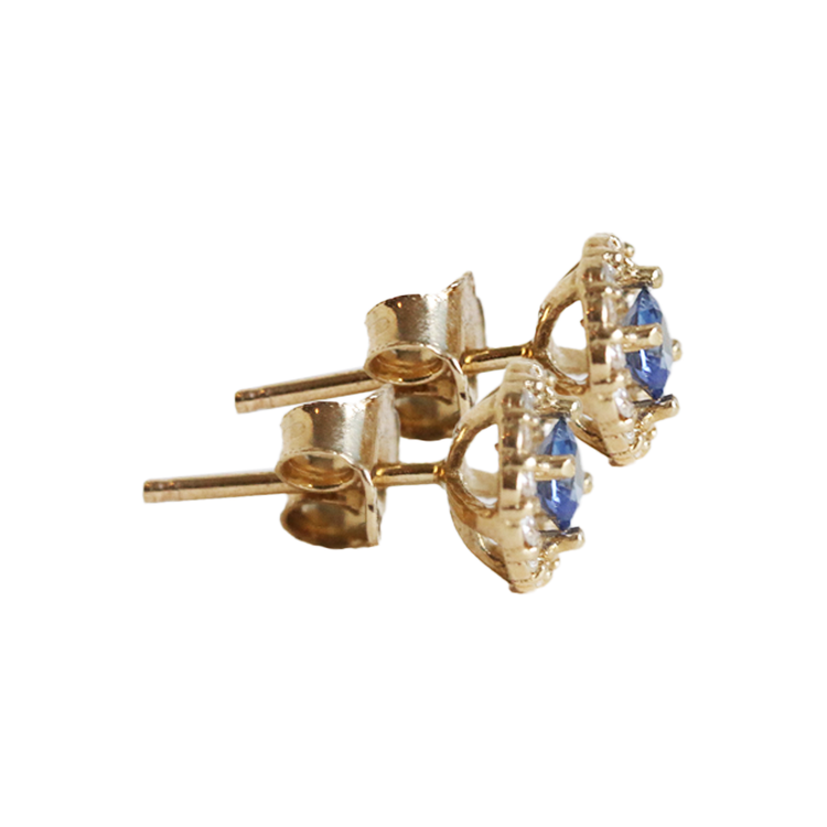 Aretes Zafiro y Diamantes