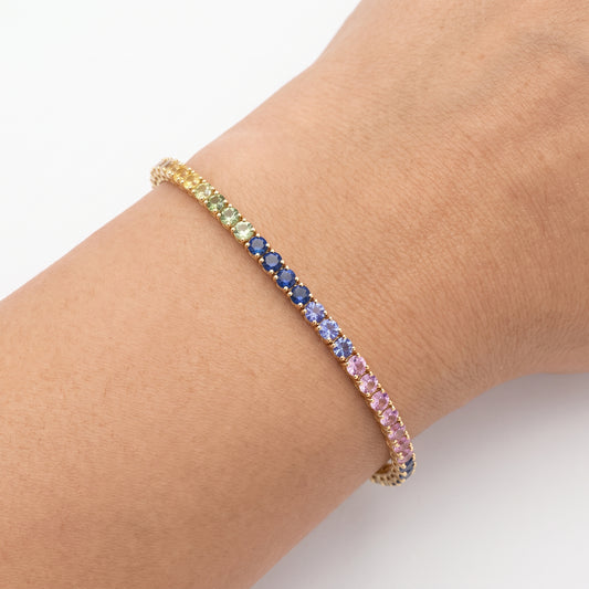Tennis bracelet zafiros Rainbow