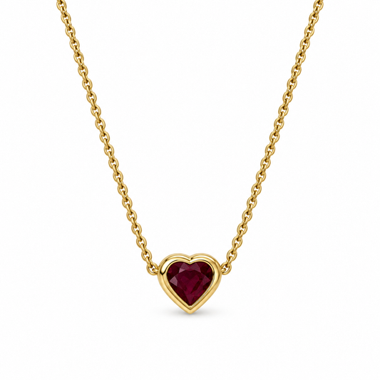 Collar de corazón rubí
