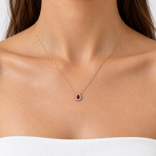 Collar rubí y diamantes
