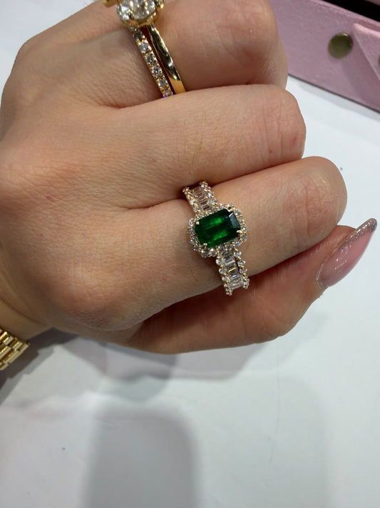 Anillo Esmeralda Diamantes