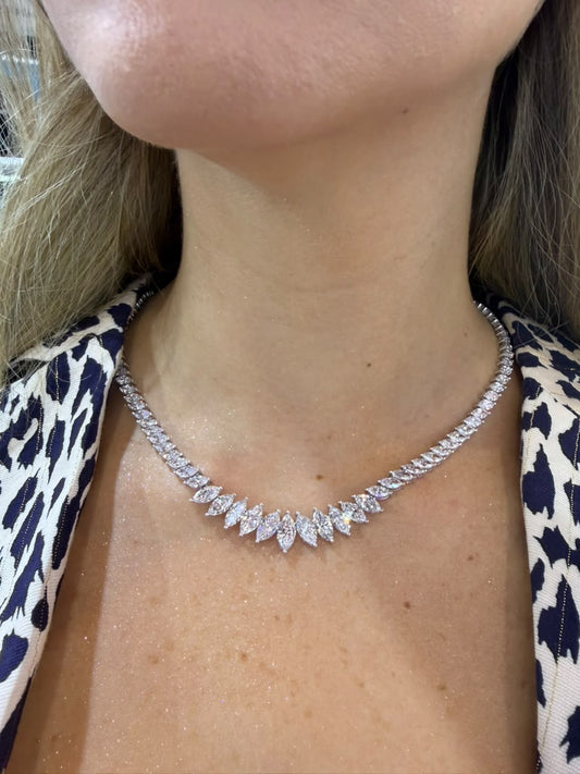 Tennis Necklace Diamantes Marquise