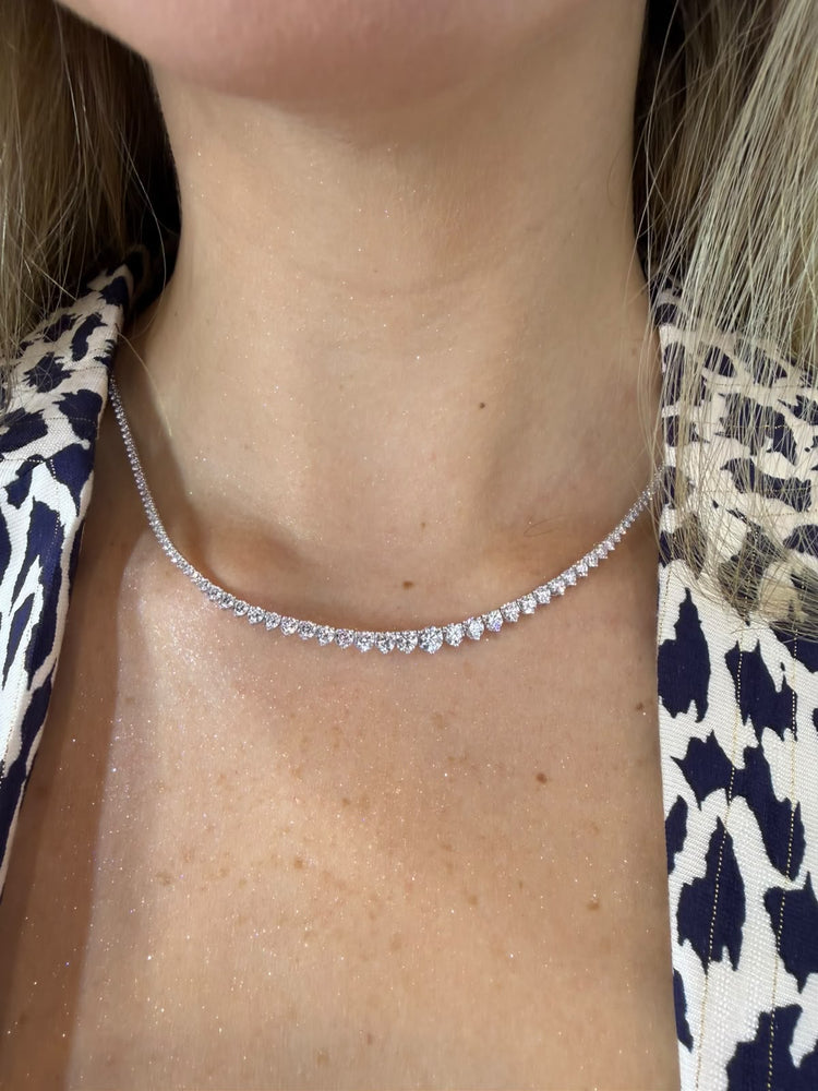 Tennis Necklace Riviera Diamantes 7 Ct