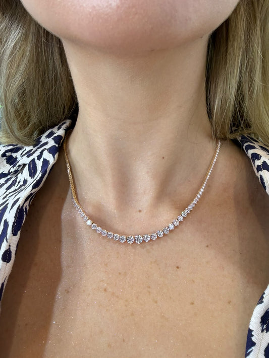Tennis Necklace Riviera Diamantes 10 Ct