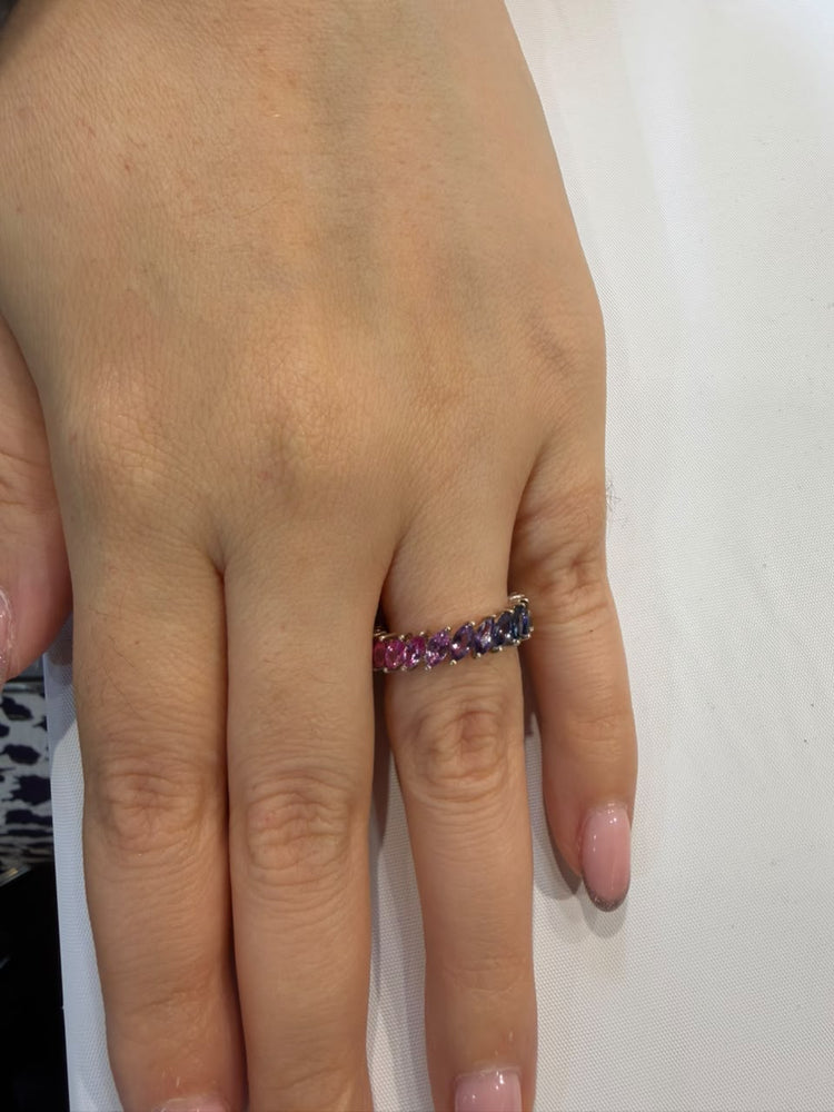 Anillo Zafiro Rainbow Marquise