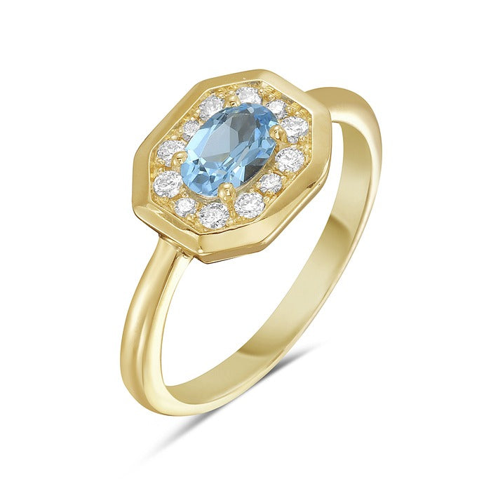 Anillo Topaz Diamantes