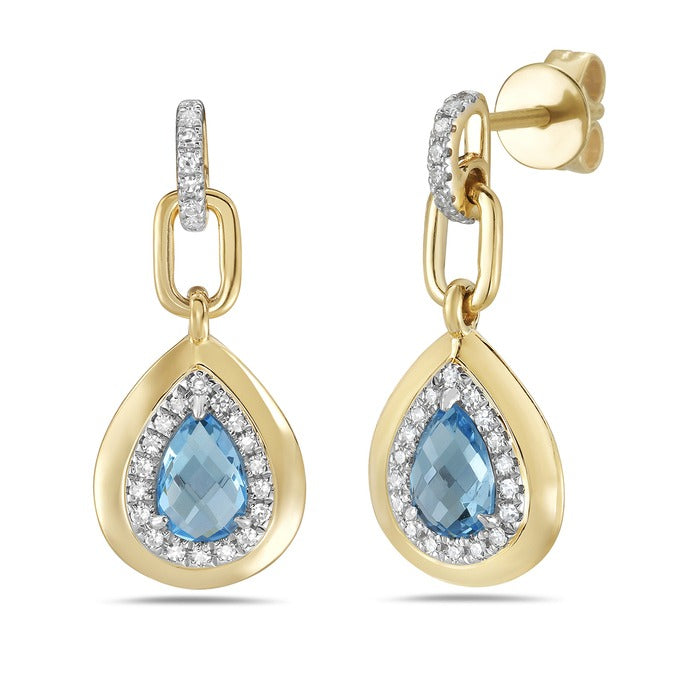 Aretes Topacio y Diamantes