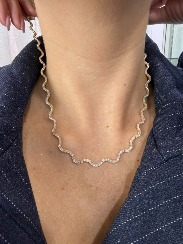 Tennis Necklace Wavy