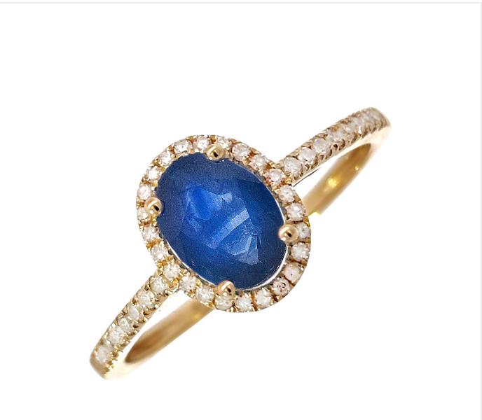 Anillo Zafiro Halo