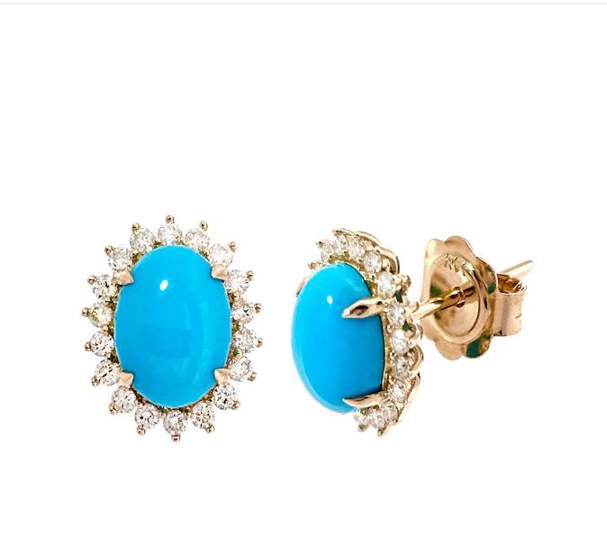Aretes Turquesas Oval