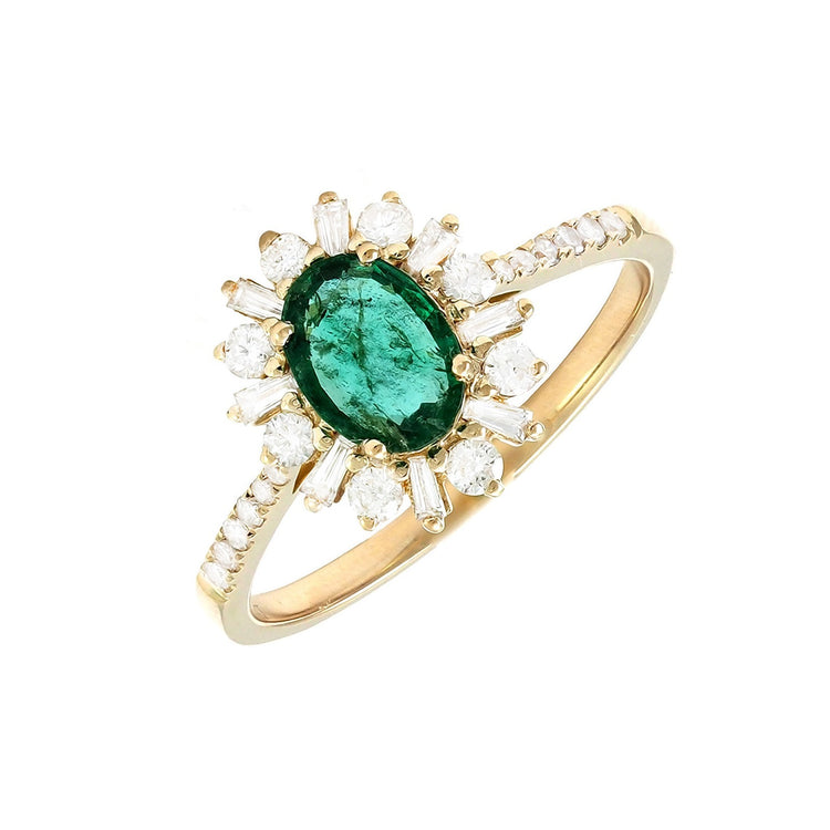 Anillo Esmeralda y Diamantes