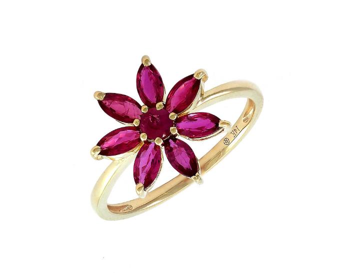 Anillo Flor Rubí