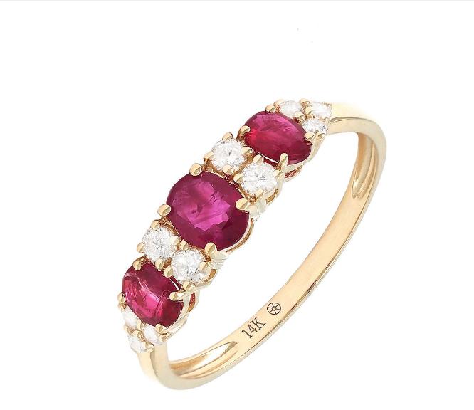 Anillo Diamantes y Rubíes