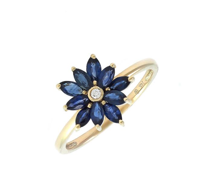 Anillo Flor Zafiro
