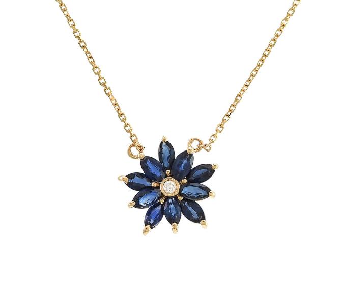 Collar Flor Zafiros