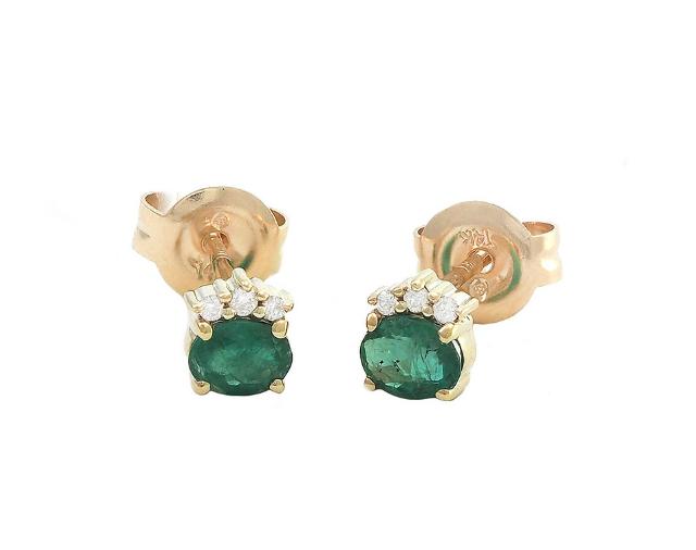 Studs Esmeralda Diamantes