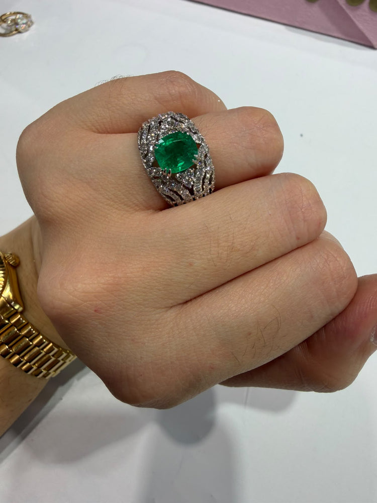 Anillo Esmeralda Diamantes