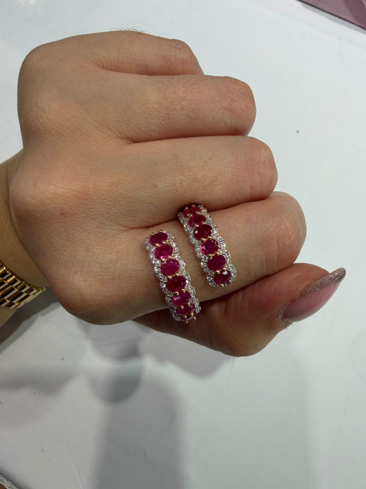 Anillo Rubies Diamantes