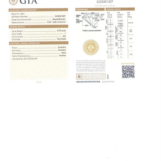 0.70 Carat Round Diamond