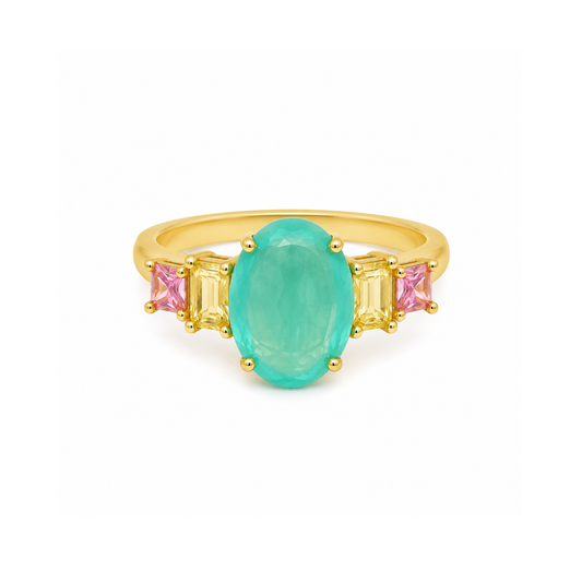Anillo Esmeralda Zafiros