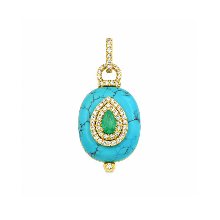 Dije Turquesa, Esmeralda y Diamantes
