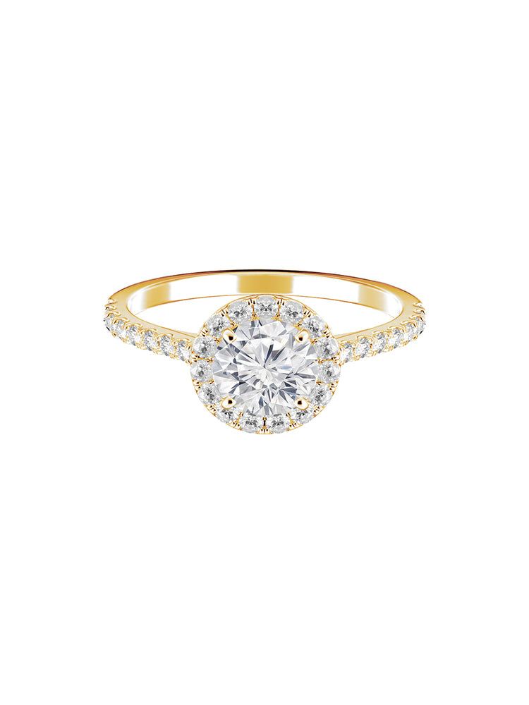 Montura estilo halo y pavé con diamantes de .02ct