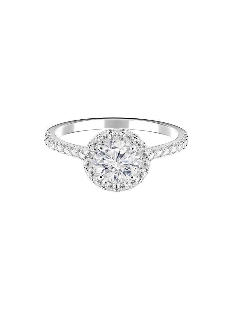 Montura estilo halo y pavé con diamantes de .02ct