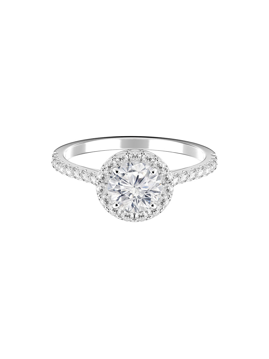 Montura estilo halo y pav con diamantes de .03ct