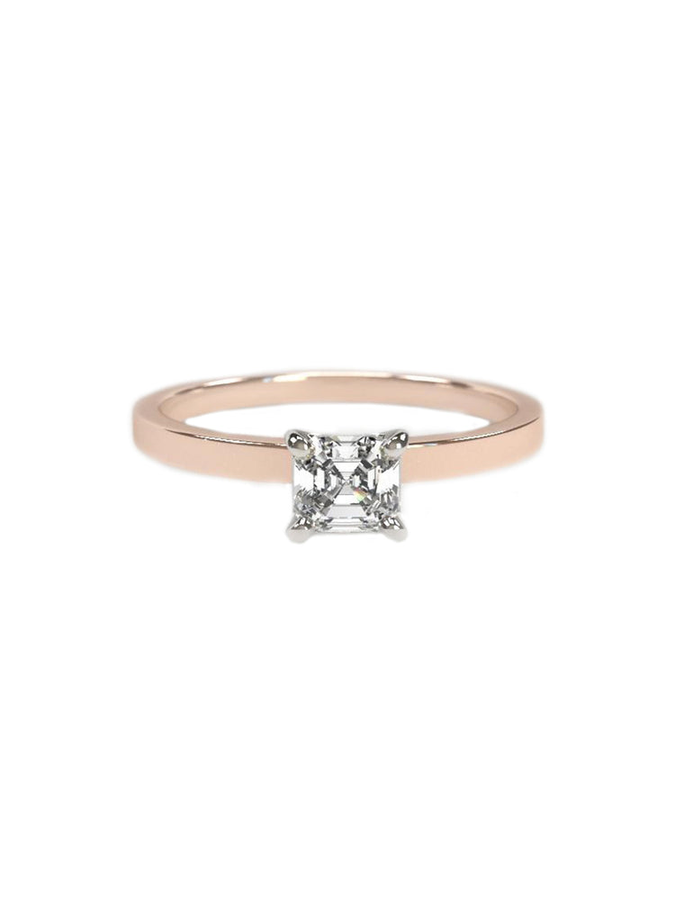 Rounded Edge Solitaire Engagement Ring