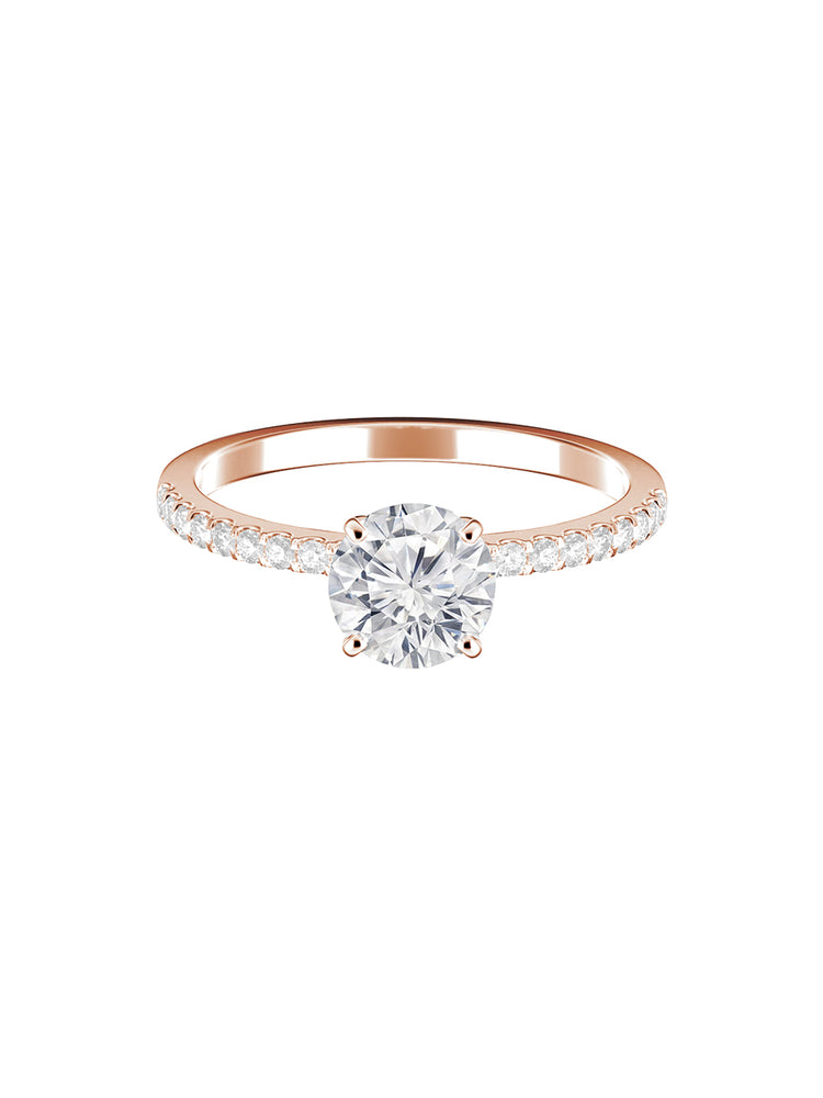 Engagement ring with set diamonds 0.01 cts each