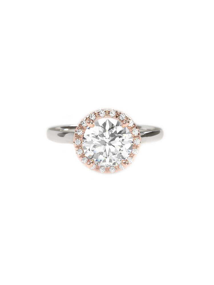 Halo engagement ring 0.01 cts each