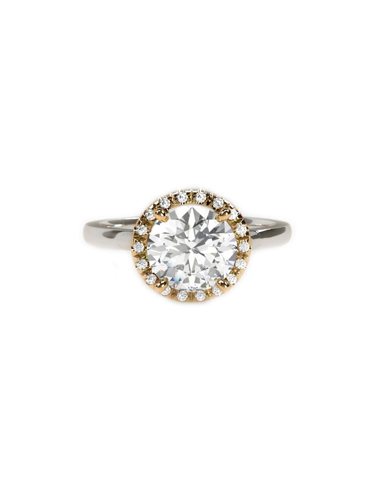 Montura estilo halo con diamantes 0.01 ct