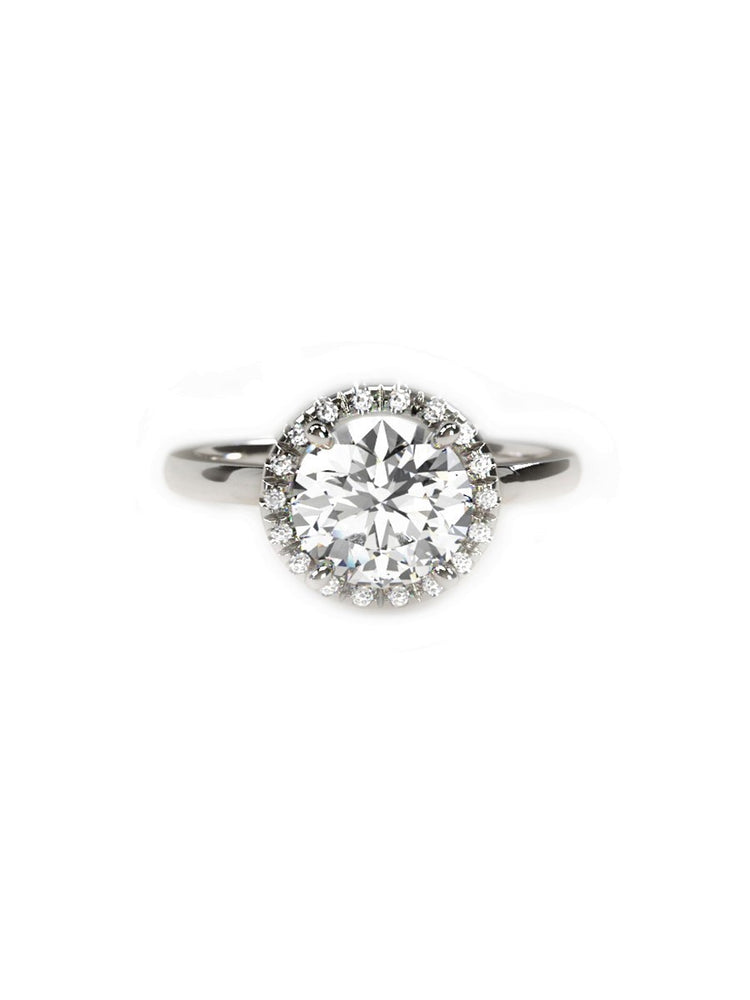 Montura estilo halo con diamantes 0.01 ct