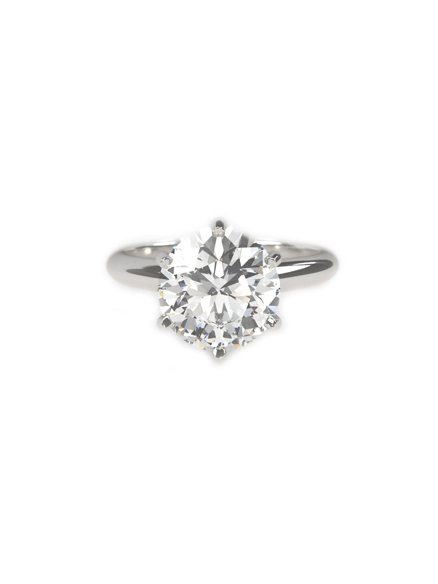 Classic Tiffany Style Six Prong Engagement Ring
