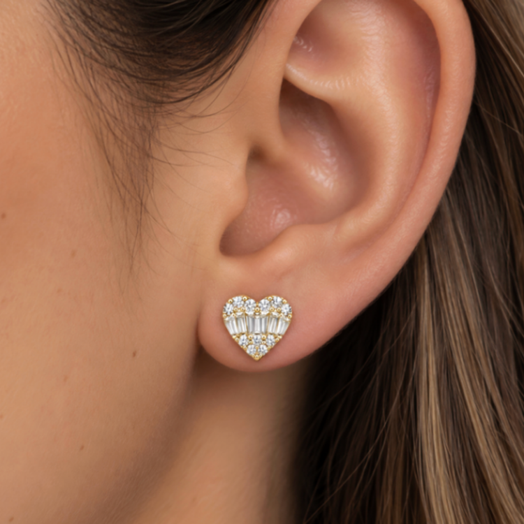 Aretes Corazón Diamantes