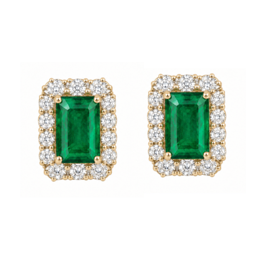 Aretes Esmeralda Diamantes