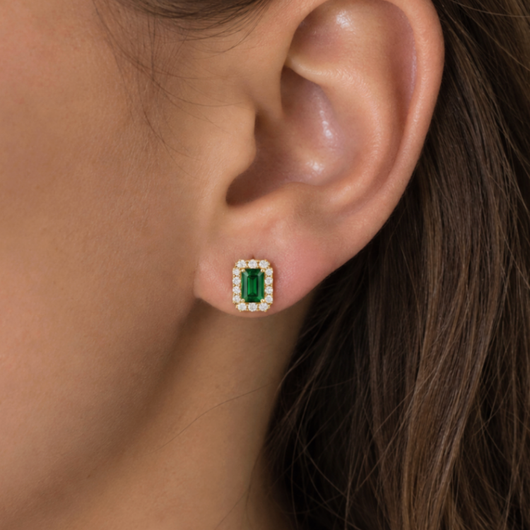 Aretes Esmeralda Diamantes