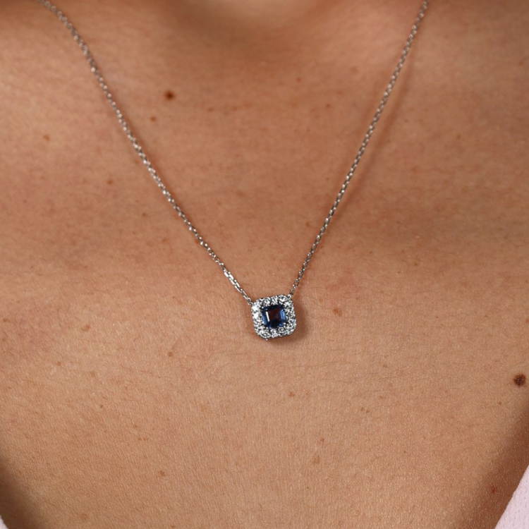 DIJE ZAFIRO Y DIAMANTES