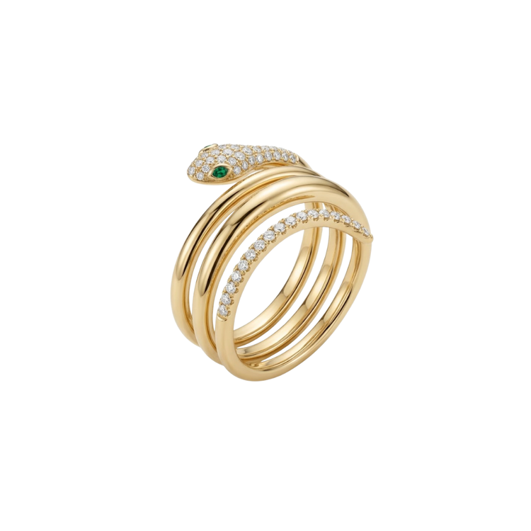 Anillo Serpiente Esmeralda