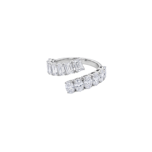 Anillo Diamantes Ovales y Emeralds