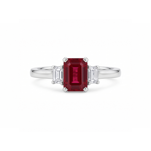 Anillo Rubí Diamantes