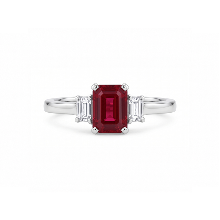 Anillo Rubí Diamantes