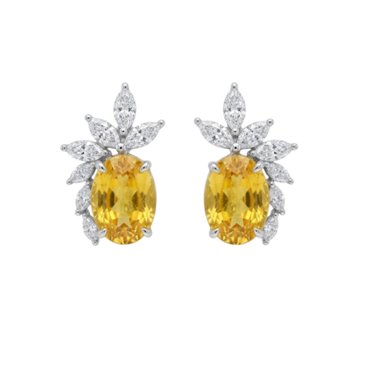 Aretes Zafiro y Diamantes